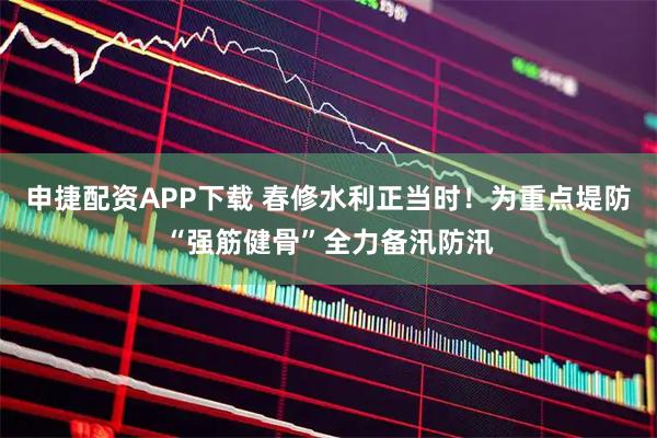 申捷配资APP下载 春修水利正当时！为重点堤防“强筋健骨”全力备汛防汛